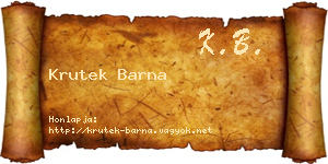 Krutek Barna névjegykártya